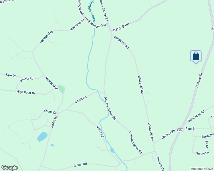 map of restaurants, bars, coffee shops, grocery stores, and more near 324 Dotters Corner Road in Kunkletown