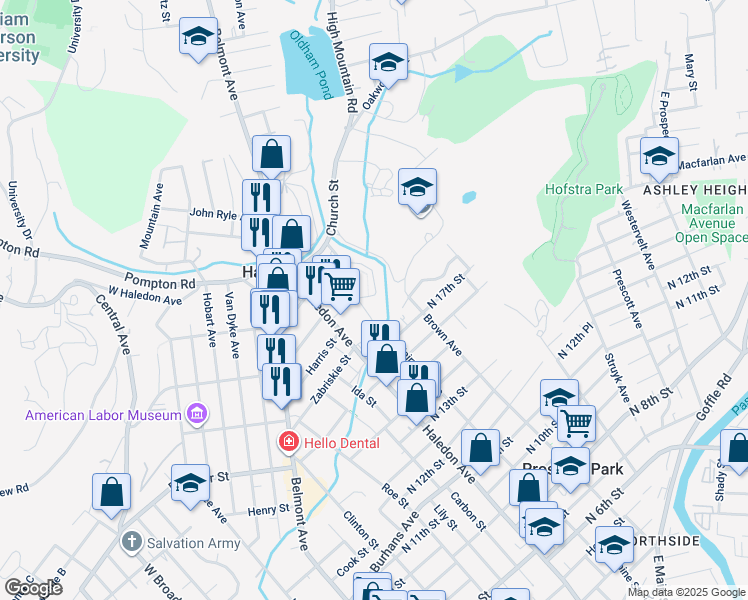 map of restaurants, bars, coffee shops, grocery stores, and more near 60/66 Lupton Lane in Haledon