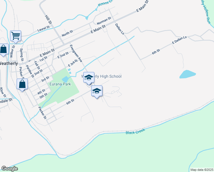 map of restaurants, bars, coffee shops, grocery stores, and more near 704 6th Street in Weatherly