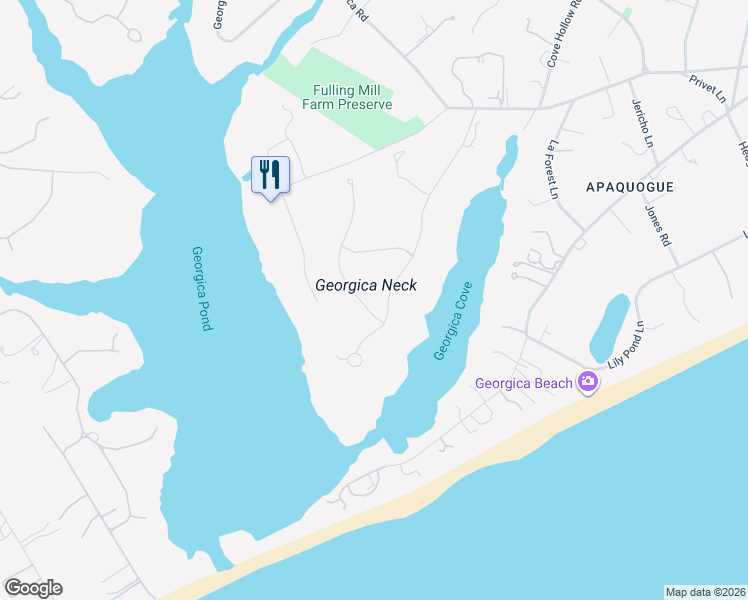 map of restaurants, bars, coffee shops, grocery stores, and more near 14 Ruxton Road in East Hampton