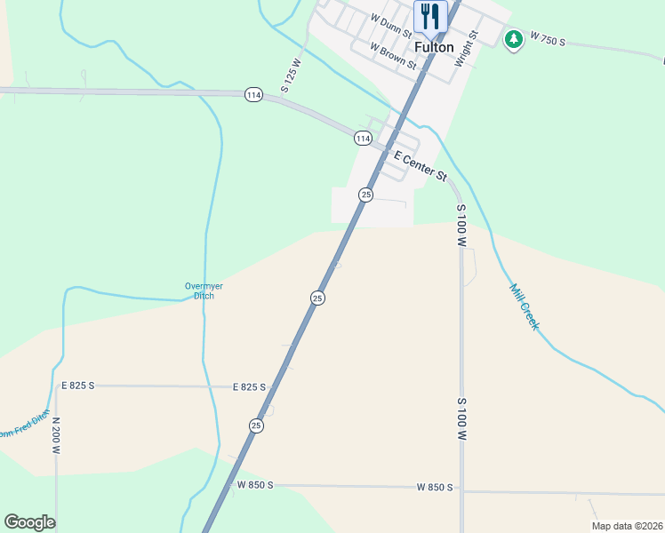 map of restaurants, bars, coffee shops, grocery stores, and more near 8044 Indiana 25 in Rochester