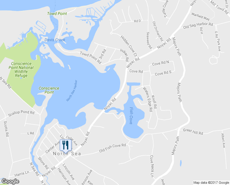map of restaurants, bars, coffee shops, grocery stores, and more near 475 Noyack Road in Southampton