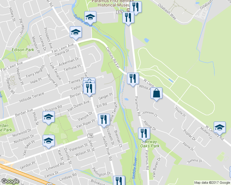 map of restaurants, bars, coffee shops, grocery stores, and more near 11-03 Elaine Terrace in Fair Lawn