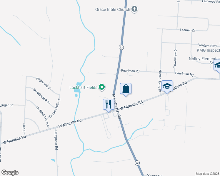 map of restaurants, bars, coffee shops, grocery stores, and more near 6090 Manchester Road in Akron