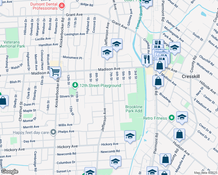 map of restaurants, bars, coffee shops, grocery stores, and more near 120 Magnolia Ave in Cresskill