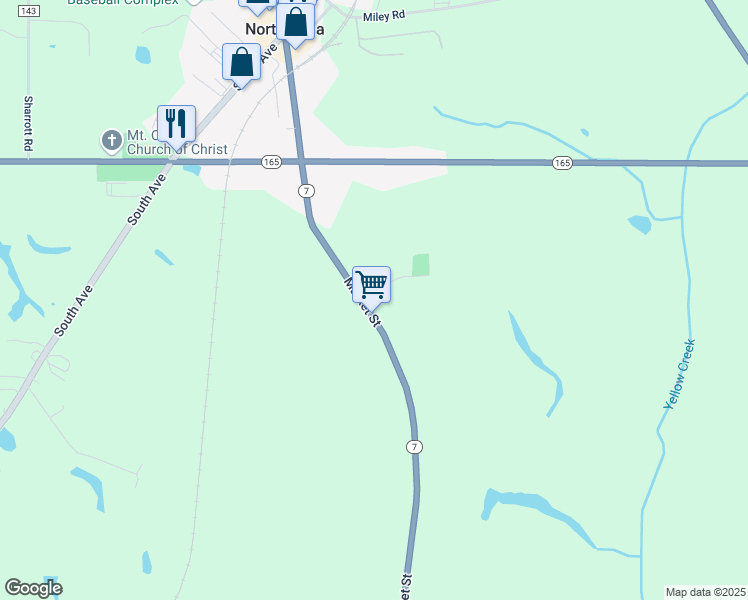 map of restaurants, bars, coffee shops, grocery stores, and more near 12301 Market Street in North Lima