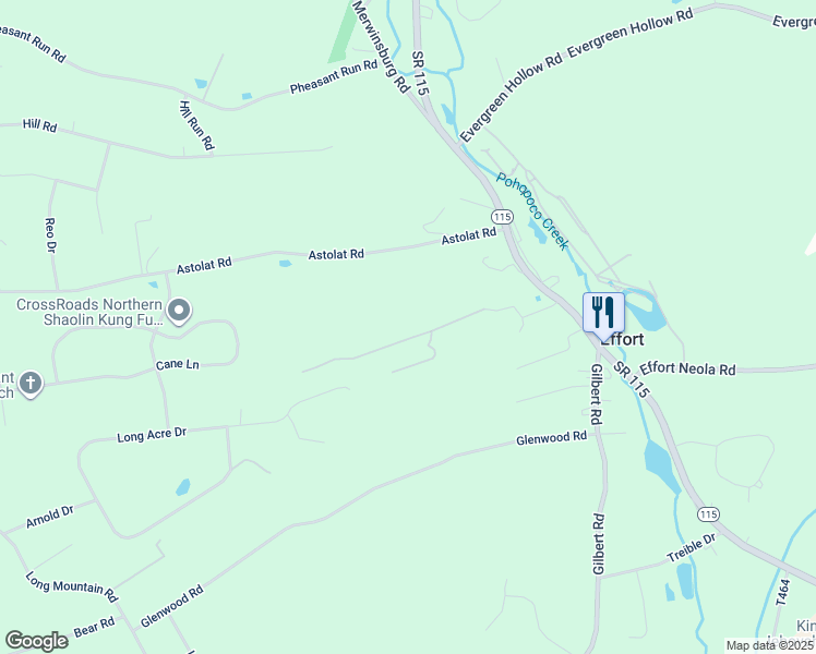 map of restaurants, bars, coffee shops, grocery stores, and more near 148 Rinker Drive in Effort