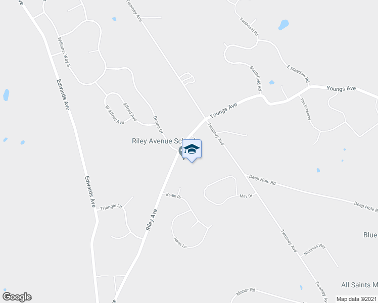 map of restaurants, bars, coffee shops, grocery stores, and more near 374 Riley Avenue in Calverton