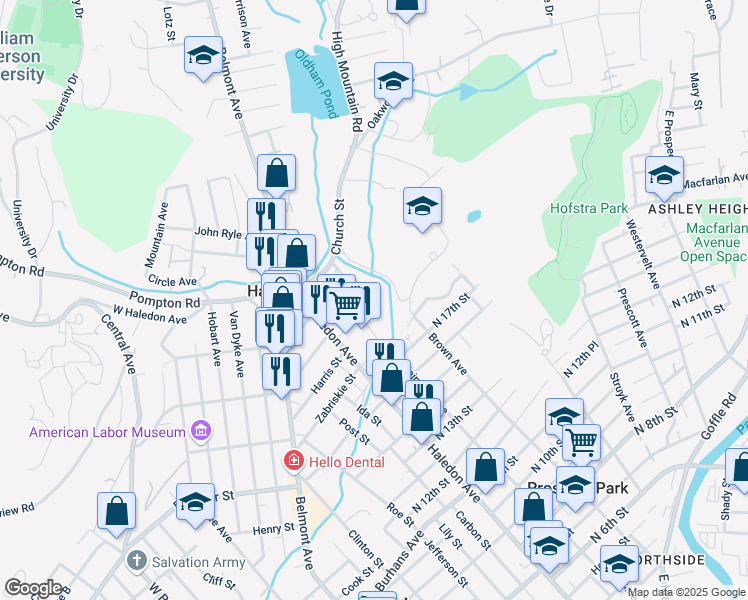 map of restaurants, bars, coffee shops, grocery stores, and more near 60/66 Lupton Lane in Haledon