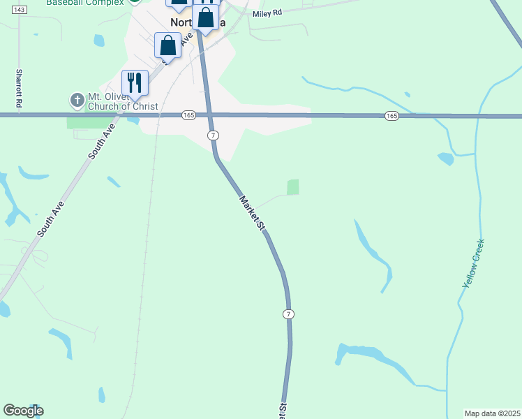 map of restaurants, bars, coffee shops, grocery stores, and more near 12301 Market Street in North Lima