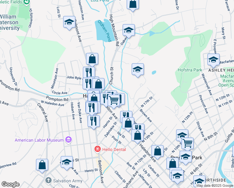 map of restaurants, bars, coffee shops, grocery stores, and more near 60/66 Lupton Lane in Haledon