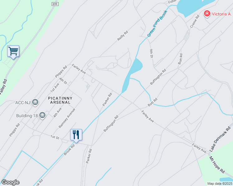 map of restaurants, bars, coffee shops, grocery stores, and more near 117a Farley Avenue in Dover