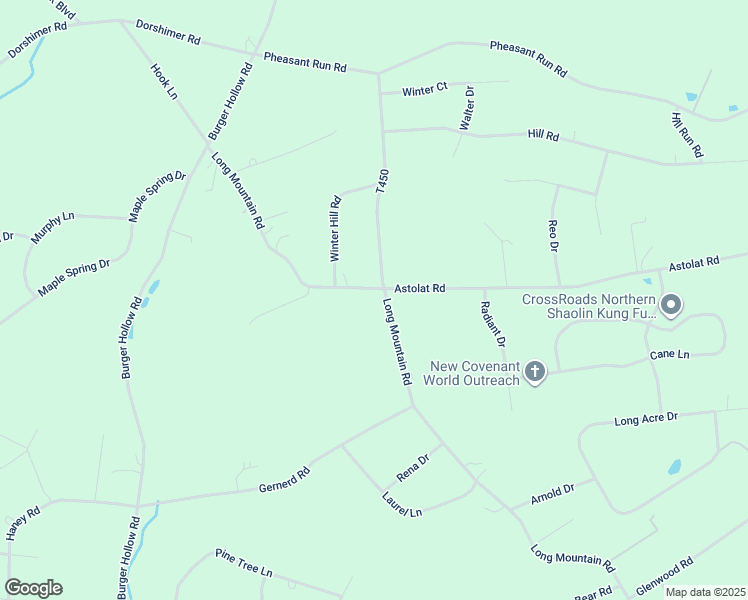 map of restaurants, bars, coffee shops, grocery stores, and more near 565 Long Mountain Road in Effort
