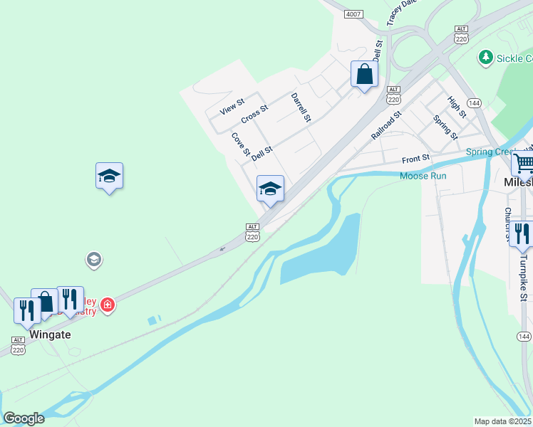 map of restaurants, bars, coffee shops, grocery stores, and more near 751 South Eagle Valley Road in Bellefonte