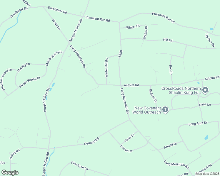 map of restaurants, bars, coffee shops, grocery stores, and more near 289-3 Long Mountain Road in Effort
