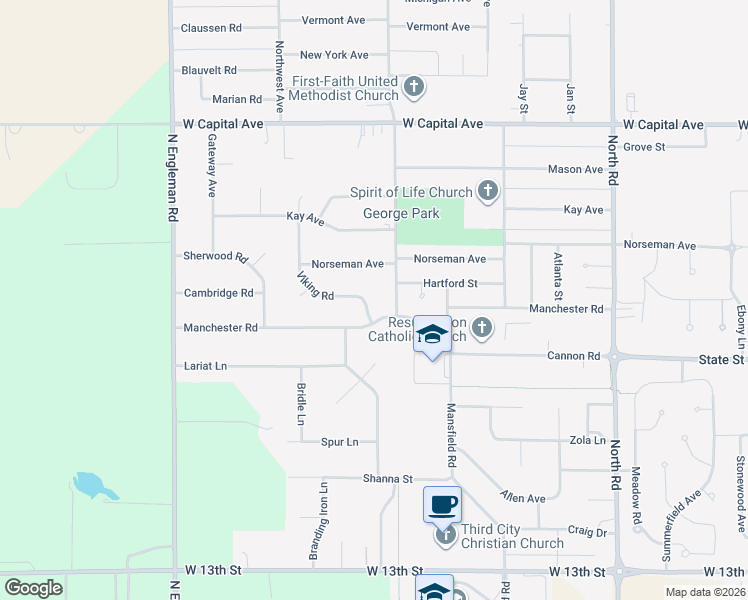 map of restaurants, bars, coffee shops, grocery stores, and more near 2096-2116 Independence Avenue in Grand Island