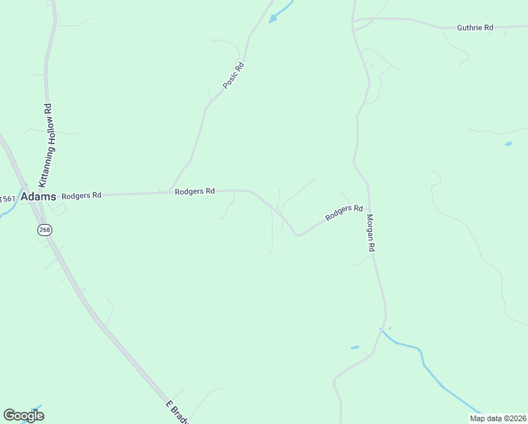 map of restaurants, bars, coffee shops, grocery stores, and more near 250 Rodgers Road in East Brady