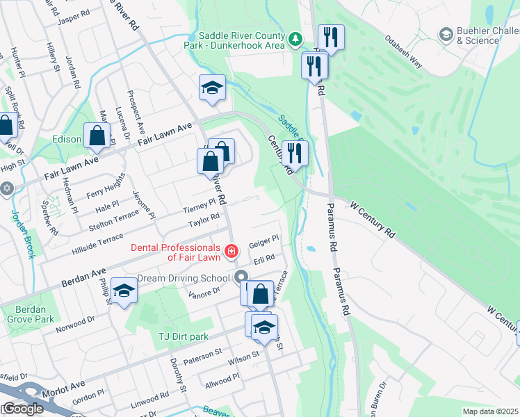 map of restaurants, bars, coffee shops, grocery stores, and more near 39 Maltese Drive in Fair Lawn