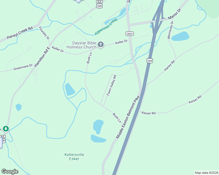 map of restaurants, bars, coffee shops, grocery stores, and more near 1141 Middle Easton Belmont Pike in Stroudsburg