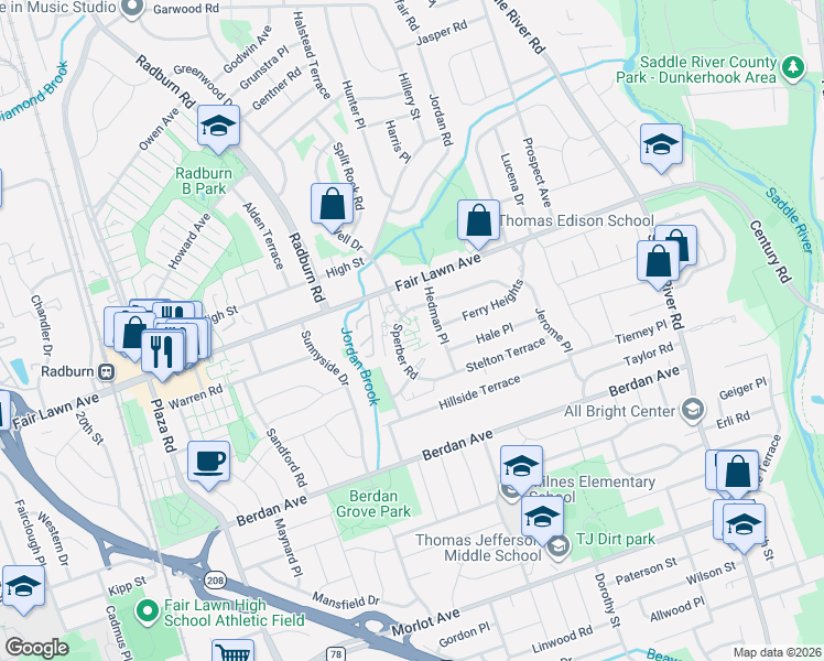map of restaurants, bars, coffee shops, grocery stores, and more near 13-42 Hedman Place in Fair Lawn
