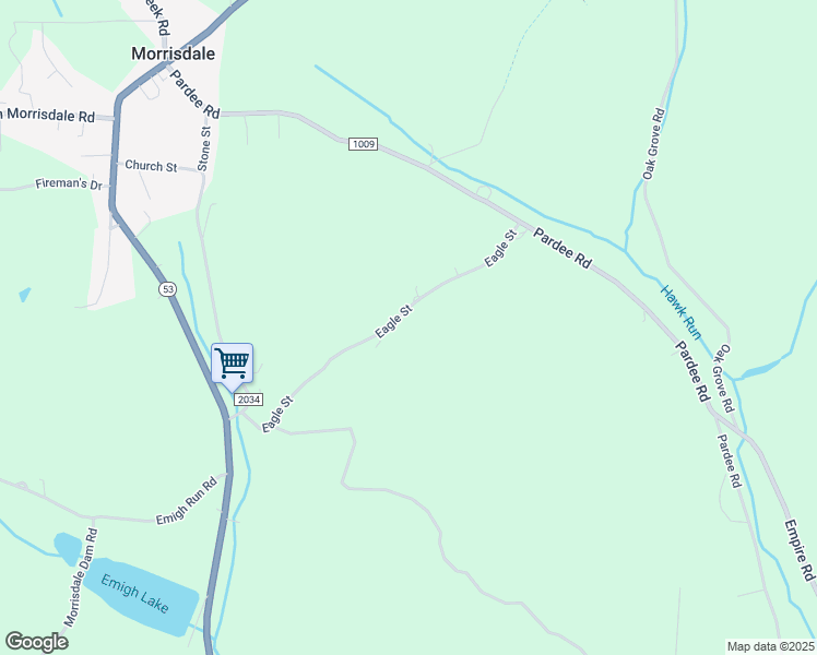 map of restaurants, bars, coffee shops, grocery stores, and more near 430 Eagle Street in Morrisdale