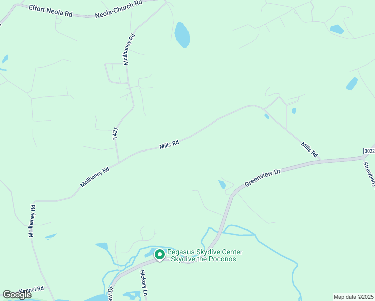 map of restaurants, bars, coffee shops, grocery stores, and more near 170 Mills Road in Saylorsburg