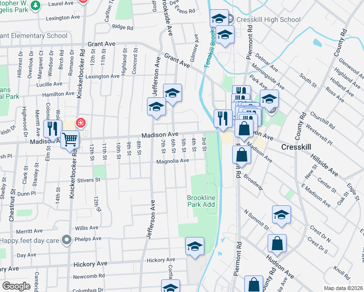 map of restaurants, bars, coffee shops, grocery stores, and more near in Cresskill