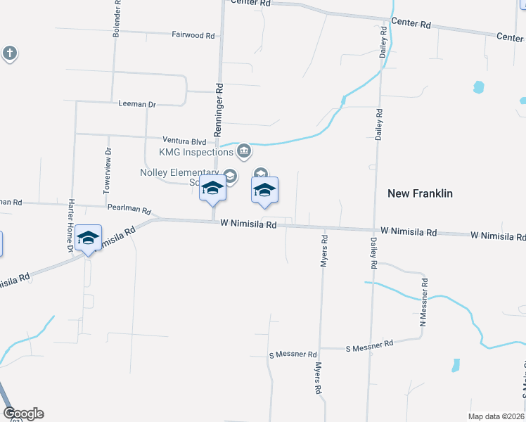 map of restaurants, bars, coffee shops, grocery stores, and more near 437 West Nimisila Road in Akron
