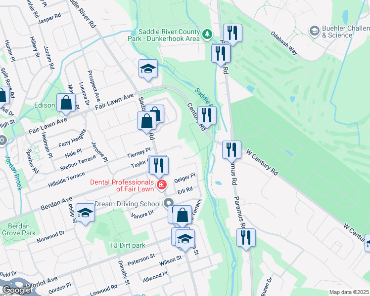 map of restaurants, bars, coffee shops, grocery stores, and more near 39 Maltese Dr in Fair Lawn