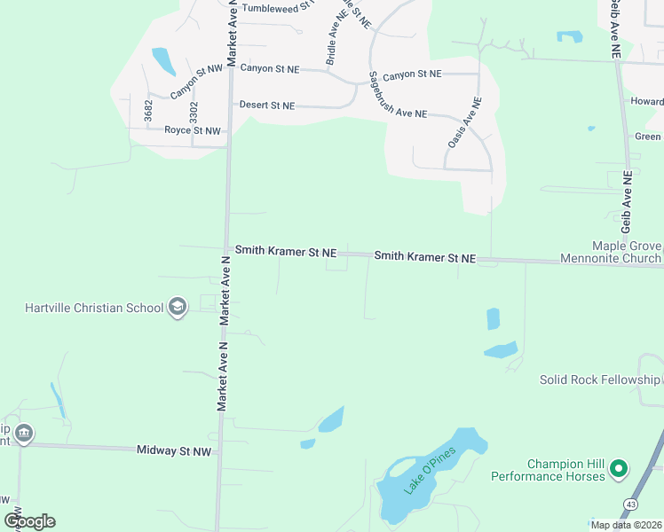 map of restaurants, bars, coffee shops, grocery stores, and more near 1240 Smith Kramer Street Northeast in Hartville