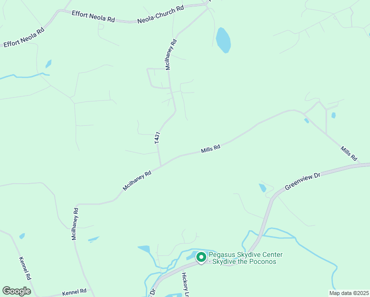 map of restaurants, bars, coffee shops, grocery stores, and more near 129 Mills Road in Stroudsburg