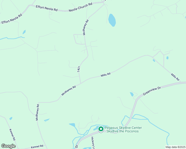 map of restaurants, bars, coffee shops, grocery stores, and more near 129 Mills Road in Stroudsburg