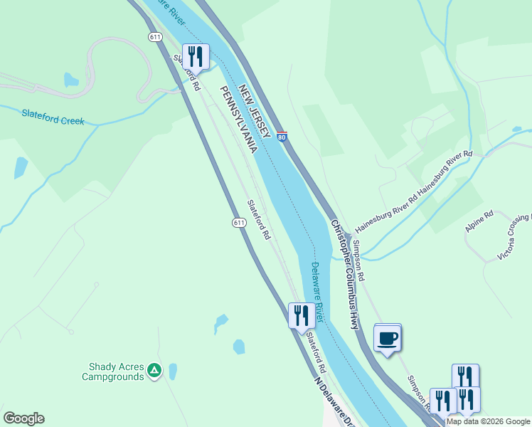 map of restaurants, bars, coffee shops, grocery stores, and more near 193 Roberts Road in Mount Bethel