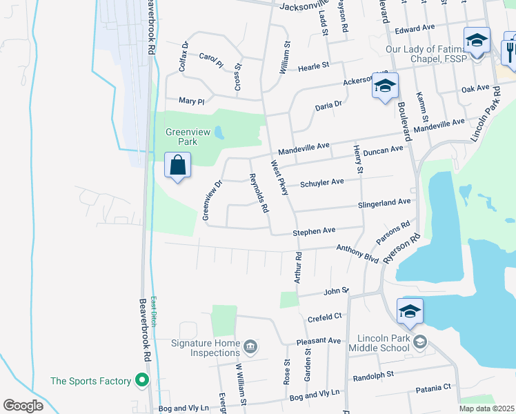 map of restaurants, bars, coffee shops, grocery stores, and more near 4 Greenview Drive in Pequannock Township