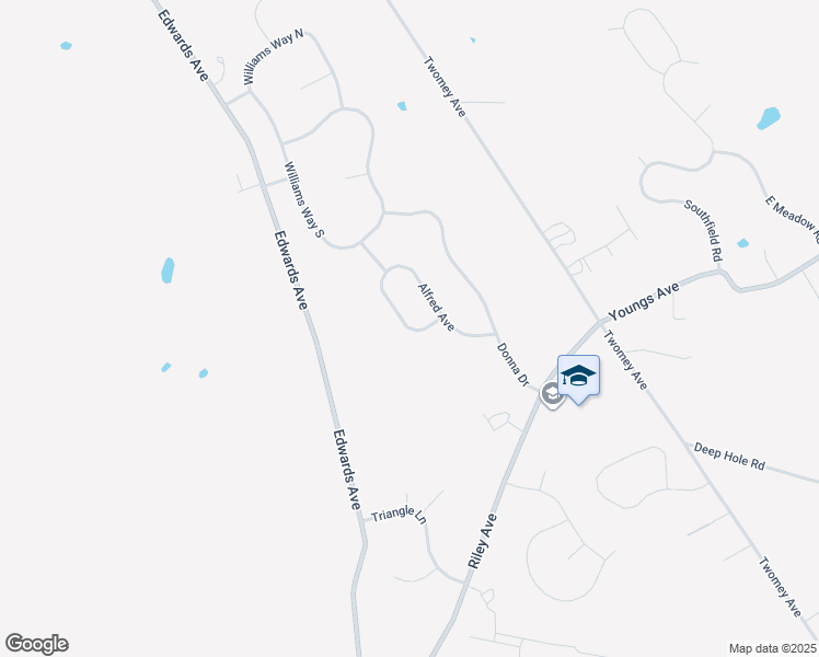 map of restaurants, bars, coffee shops, grocery stores, and more near 327 Riley Avenue in Calverton