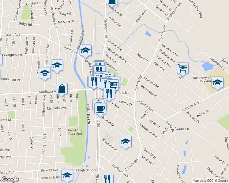 map of restaurants, bars, coffee shops, grocery stores, and more near 1 Dogwood Lane in Cresskill