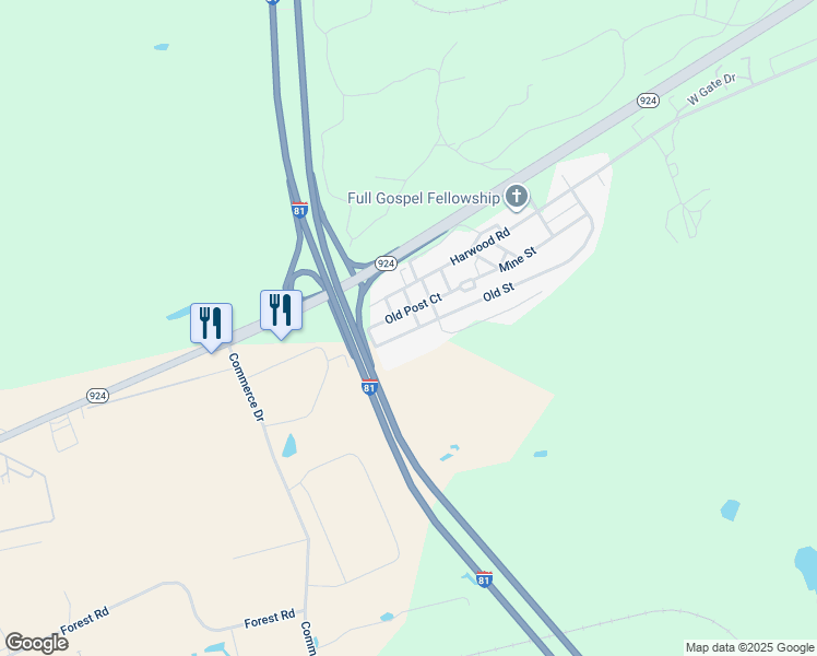 map of restaurants, bars, coffee shops, grocery stores, and more near 883 Old Street in Luzerne County