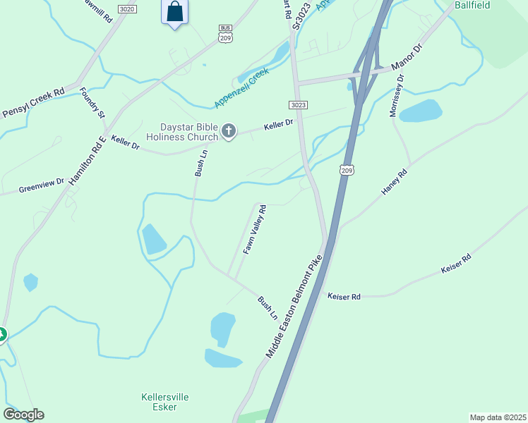 map of restaurants, bars, coffee shops, grocery stores, and more near 148 Fawn Valley Road in Stroudsburg