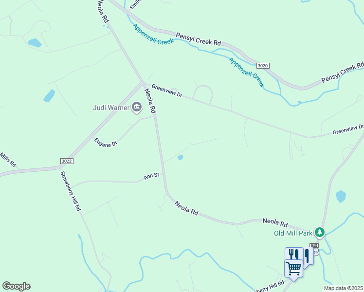 map of restaurants, bars, coffee shops, grocery stores, and more near 5284 Neola Road in Stroudsburg