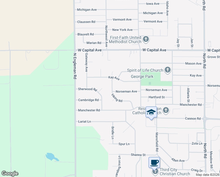 map of restaurants, bars, coffee shops, grocery stores, and more near 2226 Viking Road in Grand Island