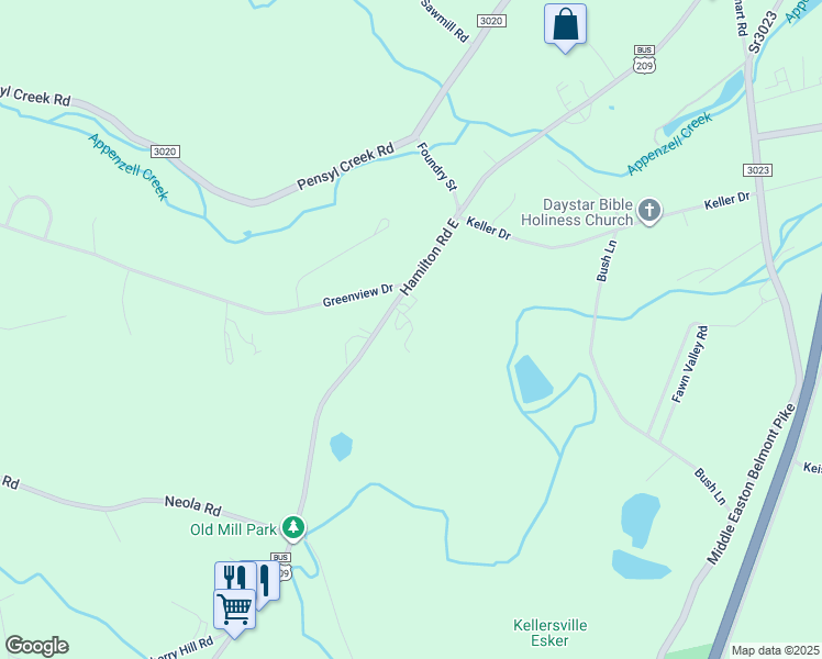 map of restaurants, bars, coffee shops, grocery stores, and more near 5940 U.S. 209 in Stroudsburg
