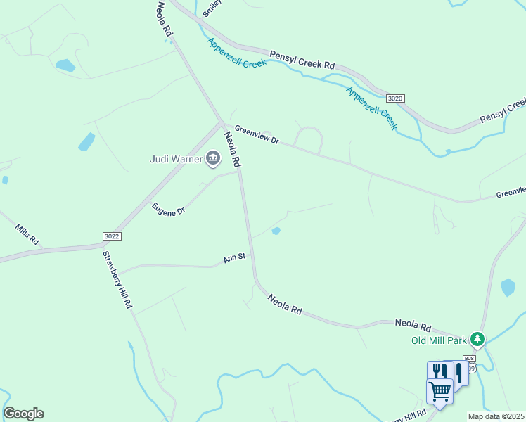 map of restaurants, bars, coffee shops, grocery stores, and more near 5304 Neola Road in Stroudsburg