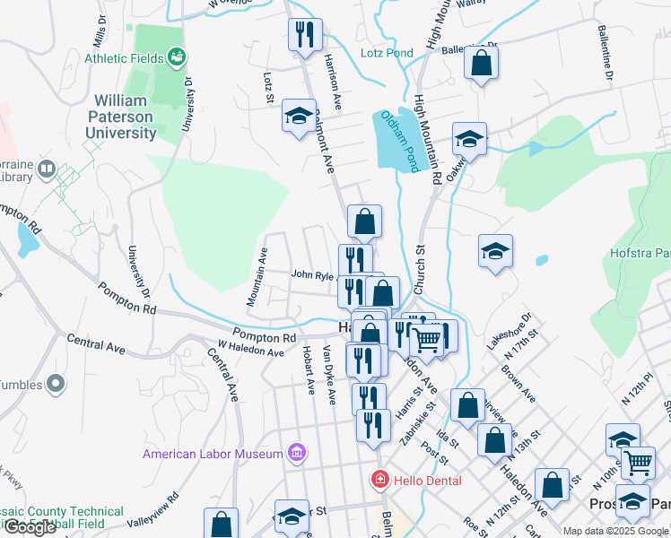 map of restaurants, bars, coffee shops, grocery stores, and more near 39 Sherwood Avenue in Haledon
