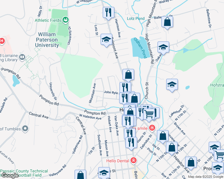 map of restaurants, bars, coffee shops, grocery stores, and more near 39 Sherwood Avenue in Haledon