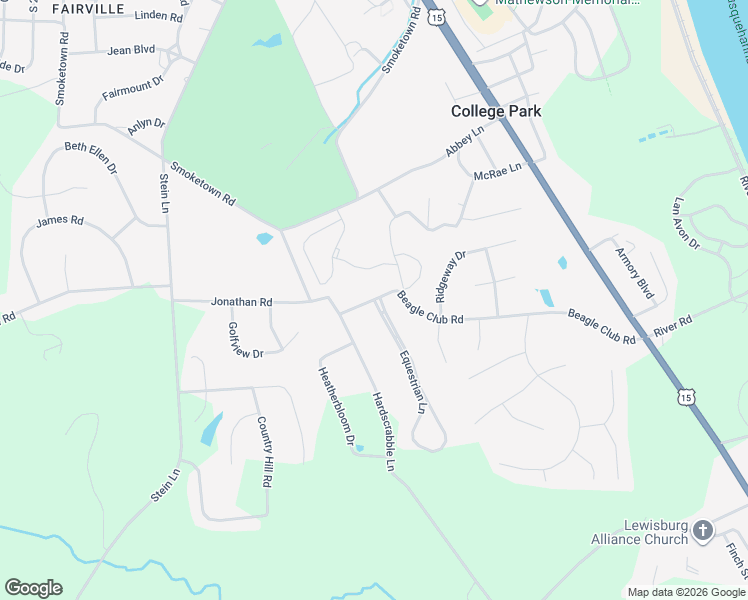 map of restaurants, bars, coffee shops, grocery stores, and more near 680 Beagle Club Road in Lewisburg