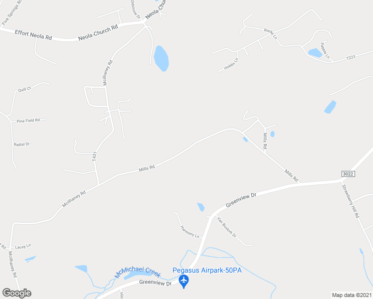 map of restaurants, bars, coffee shops, grocery stores, and more near 4105 Mills Road in Stroudsburg