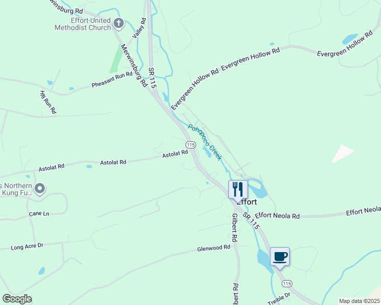 map of restaurants, bars, coffee shops, grocery stores, and more near 1852 Astolat Road in Effort