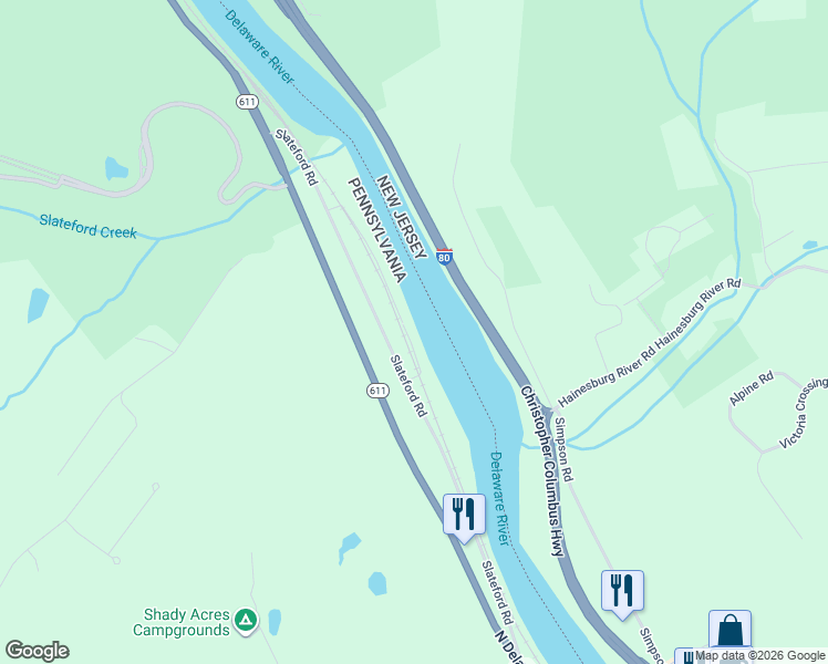map of restaurants, bars, coffee shops, grocery stores, and more near 193 Roberts Road in Mount Bethel