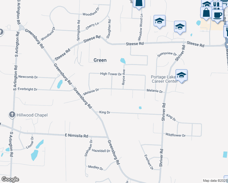 map of restaurants, bars, coffee shops, grocery stores, and more near 4441 Olean Avenue in Uniontown