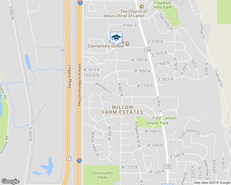 map of restaurants, bars, coffee shops, grocery stores, and more near 464 West 1700 North in Centerville